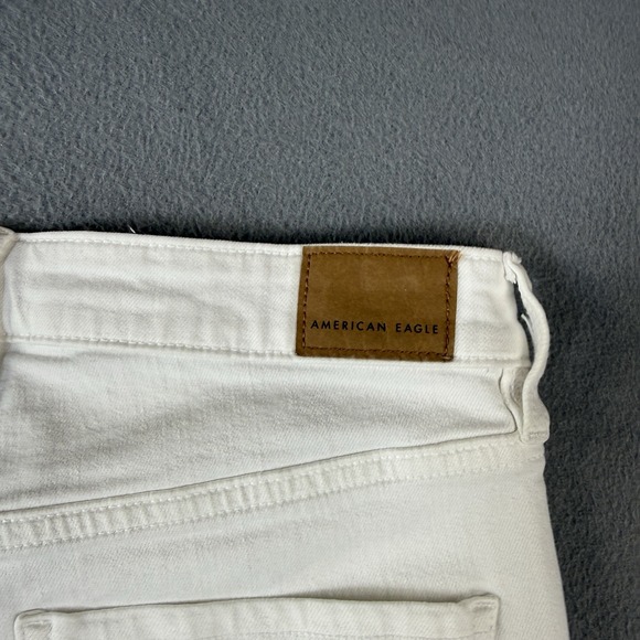 American Eagle Hi-Rise Jeggings Womens Jeans 6 White Next Level Stretch Raw Hem - Picture 4 of 10